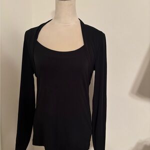 Anne Klein Black Long Sleeve Top